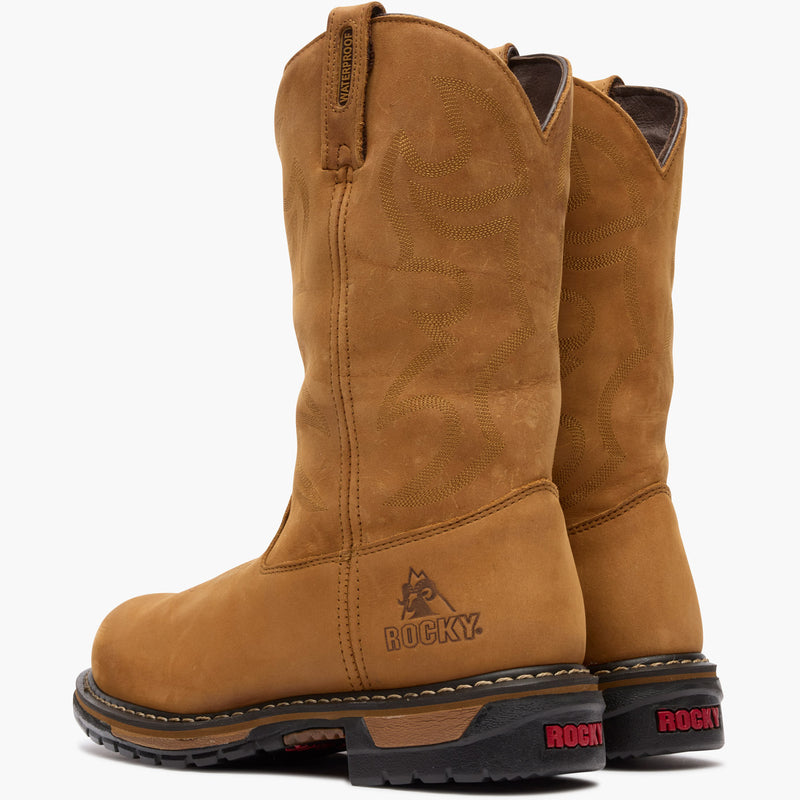 Rocky Original Ride Branson Steel Toe Waterproof Western Boots - doubleheel