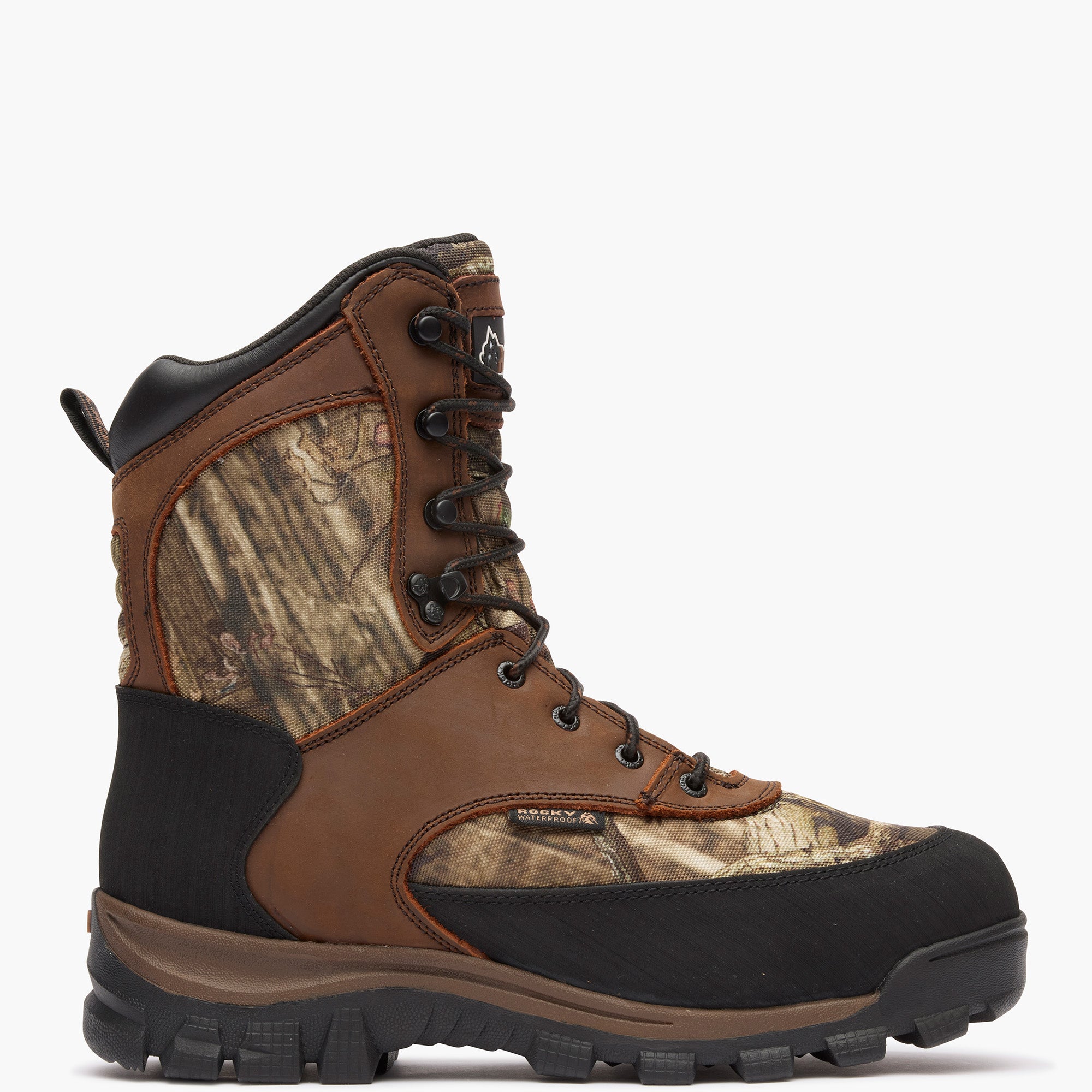 Men's Insulated Waterproof Snow Boots – Black/Brown, Faux Leather, Winter, Size 11