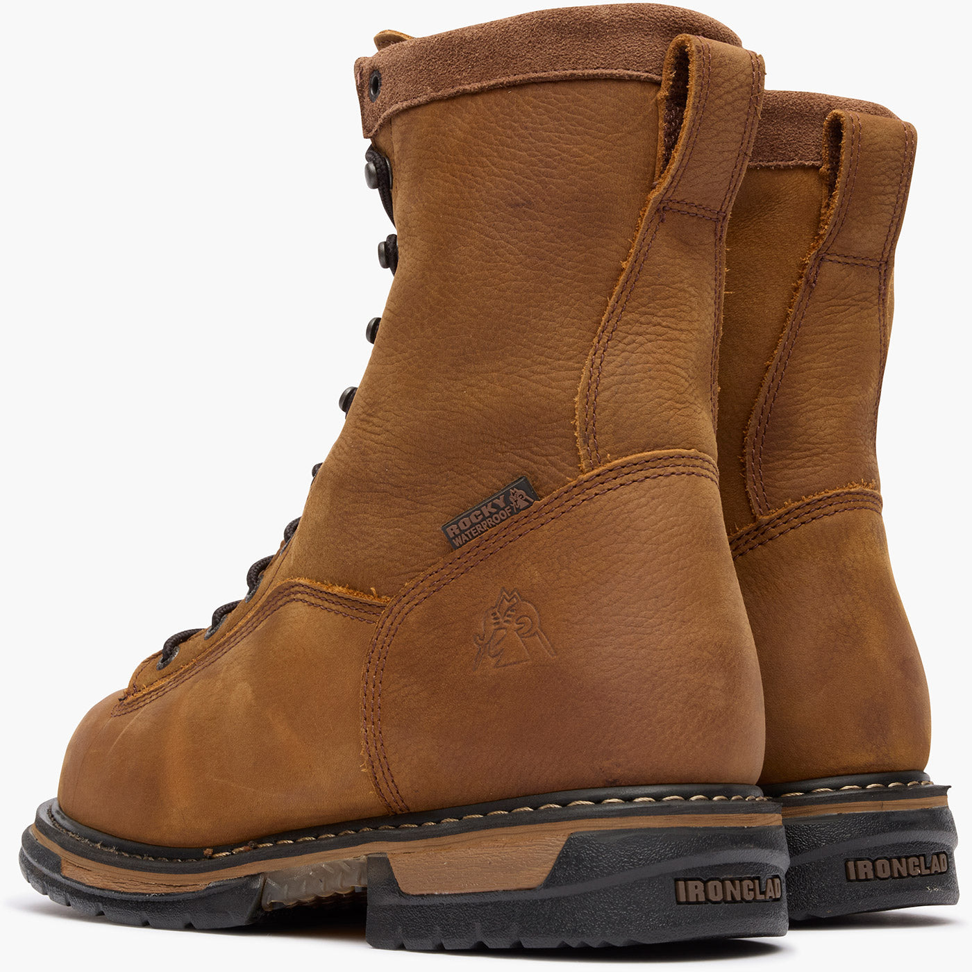 Rocky IronClad Steel Toe Waterproof Work Boot - doubleheel