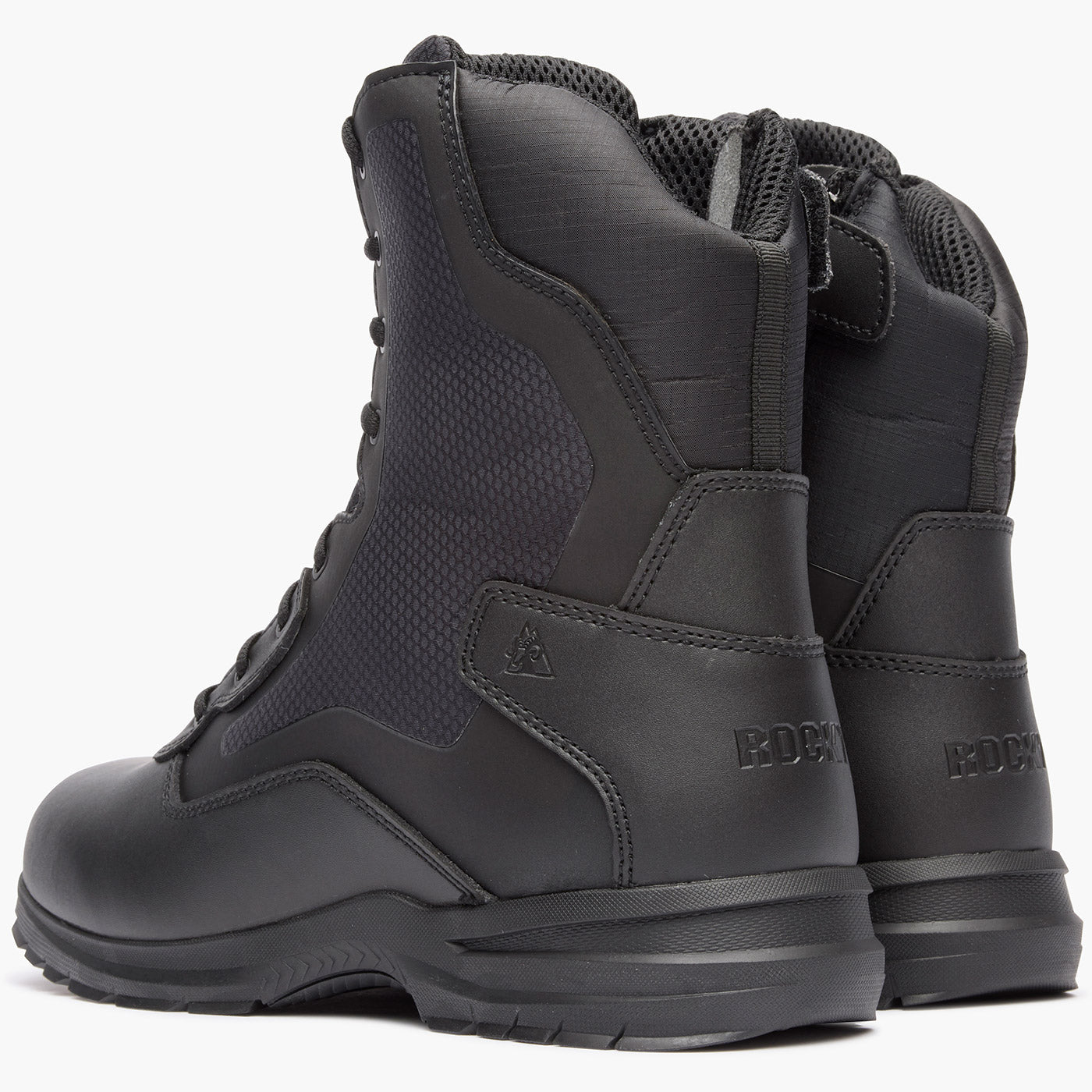 ""Rocky Cadet 8"" Black Side Zip Public Service Boot" - doubleheel"