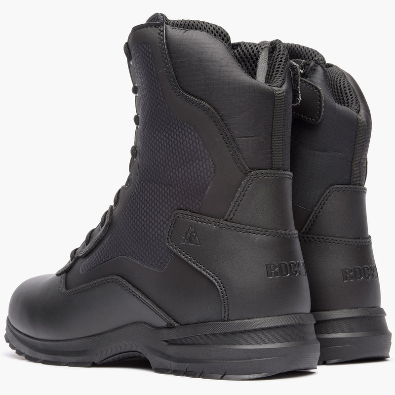 ""Rocky Cadet 8"" Black Side Zip Public Service Boot" - doubleheel"