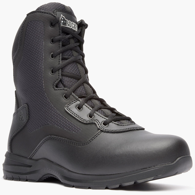""Rocky Cadet 8"" Black Side Zip Public Service Boot" - main"