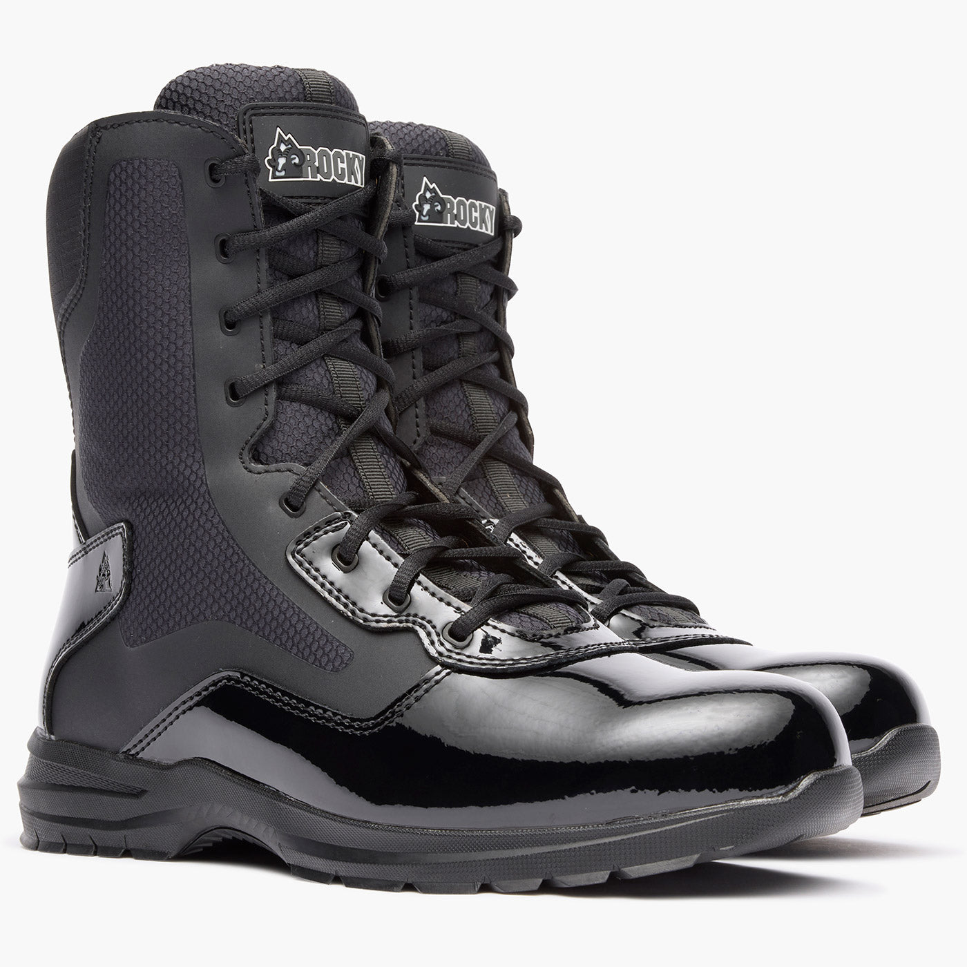 ""Rocky Cadet 8"" Black Side Zip Public Service Boot" - doublequarter"