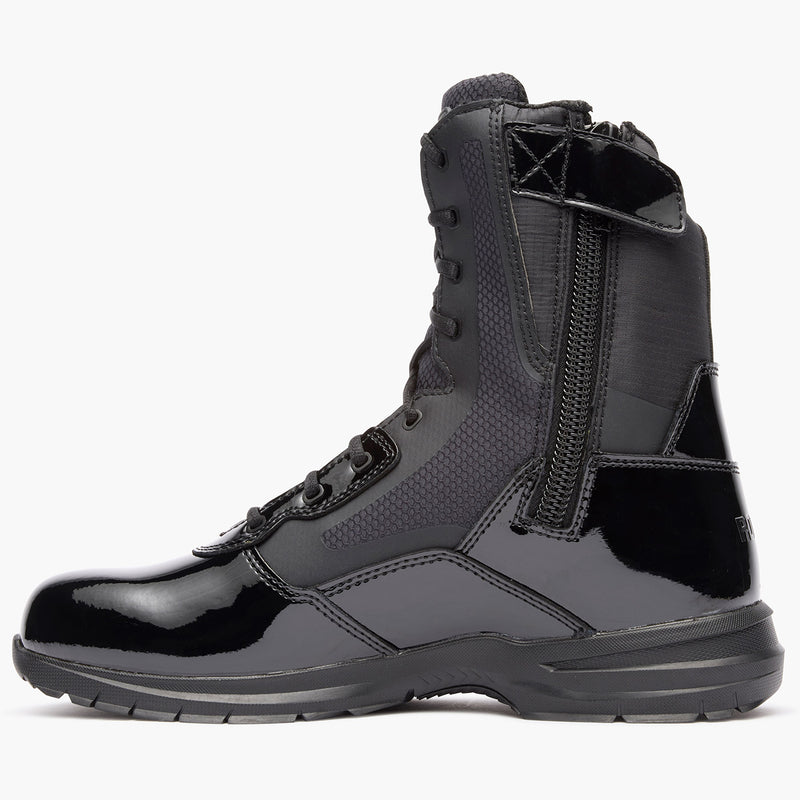 ""Rocky Cadet 8"" Black Side Zip Public Service Boot" - profile"