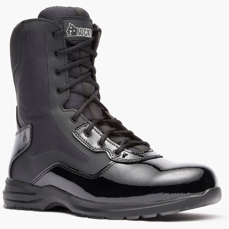 ""Rocky Cadet 8"" Black Side Zip Public Service Boot" - main"