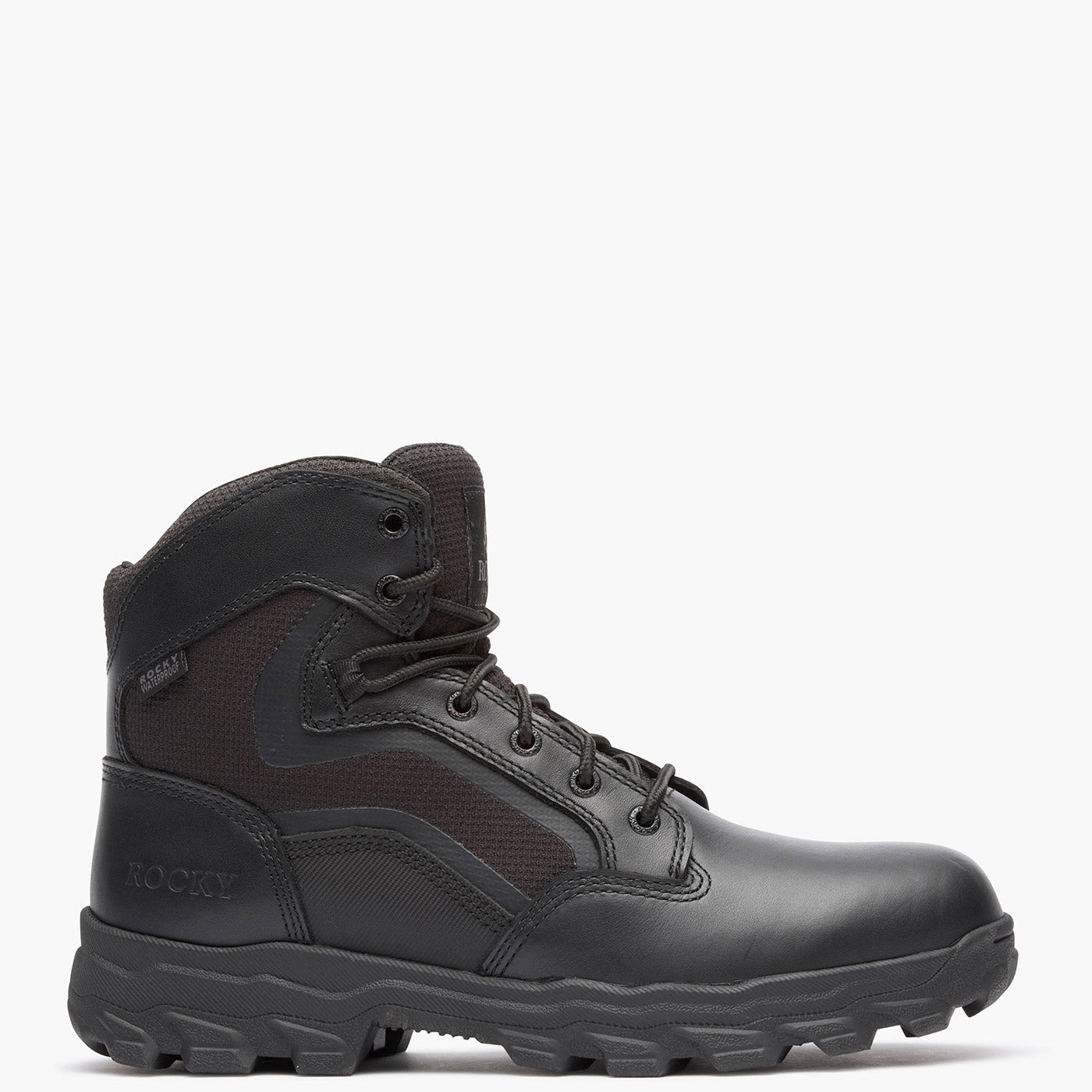 Rocky Alpha Force High Top 6” Black Tactical Boots Rocky Alpha Force Zipper Waterproof Public Service Boot main image 2