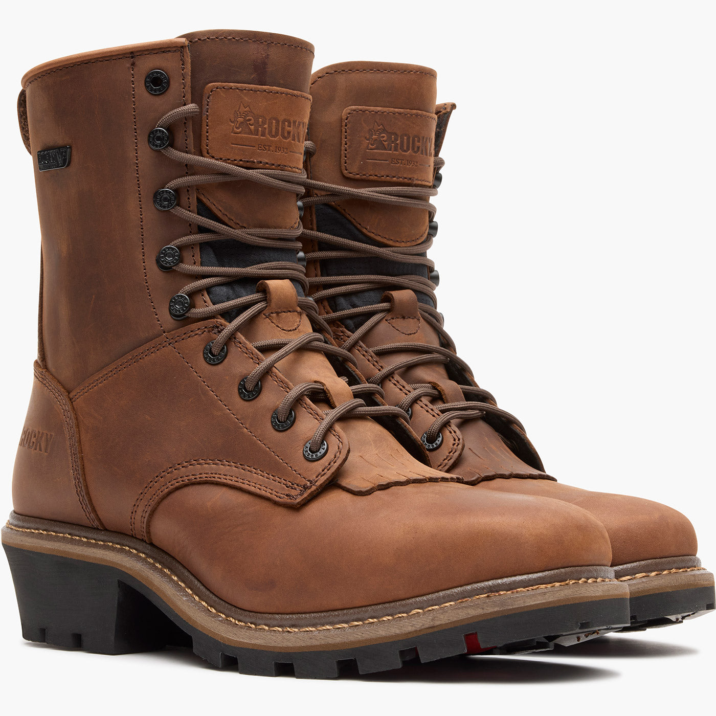 Rocky Square Toe Logger Composite Toe Waterproof Work Boot - doublequarter