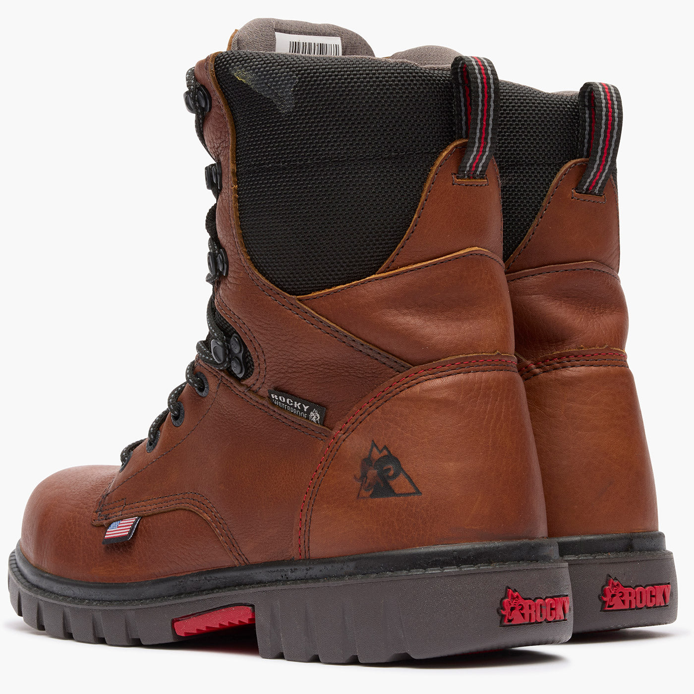 ""Rocky Worksmart 8"" Waterproof Composite Toe Work Boot" - doubleheel"