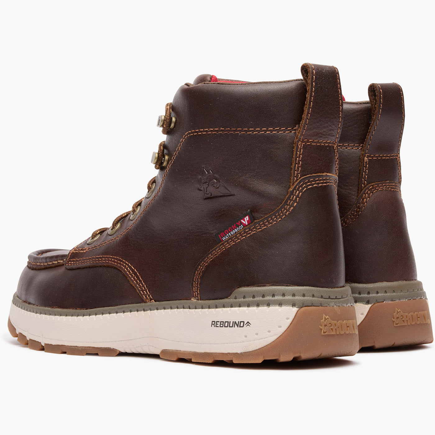 Rocky Rebound Wedge Waterproof Composite Toe Work Boot - doubleheel