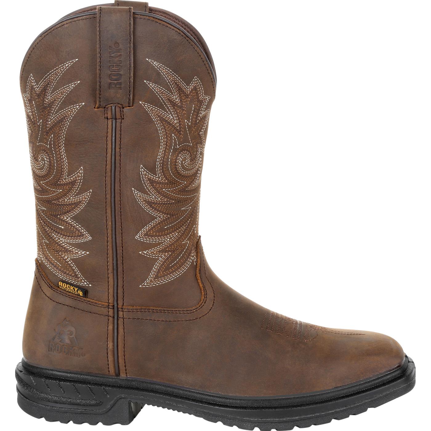 ""Rocky Worksmart 11"" Composite Toe Waterproof Western Boot" - profile"