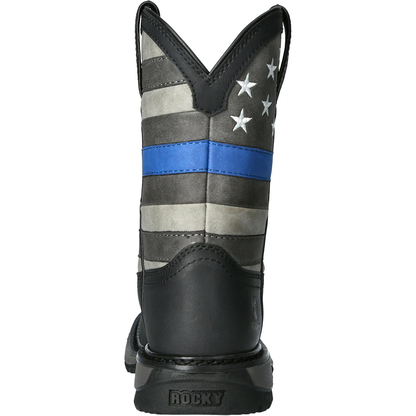 Rocky Blue Line Kid Western Boot - back
