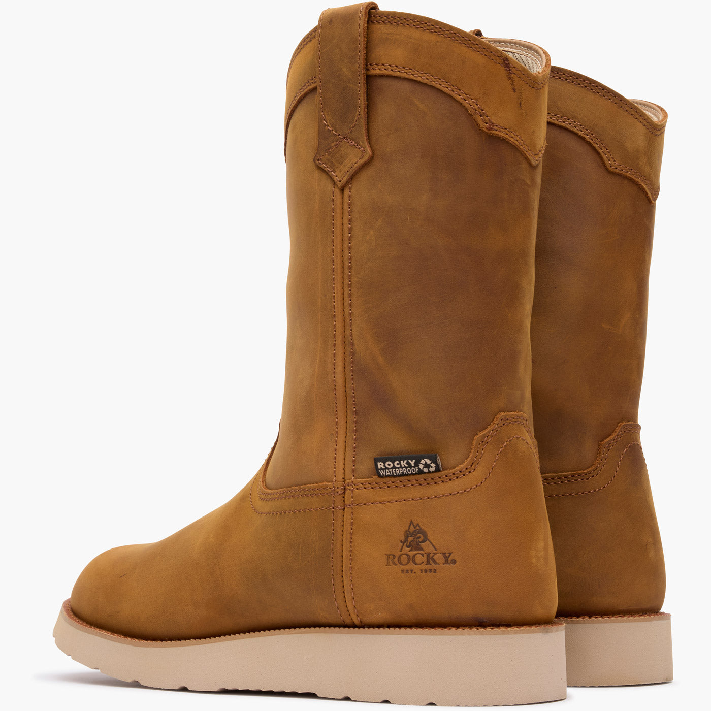 "Rocky MonoCrepe Wedge 11" Waterproof Work Boots - doubleheel"