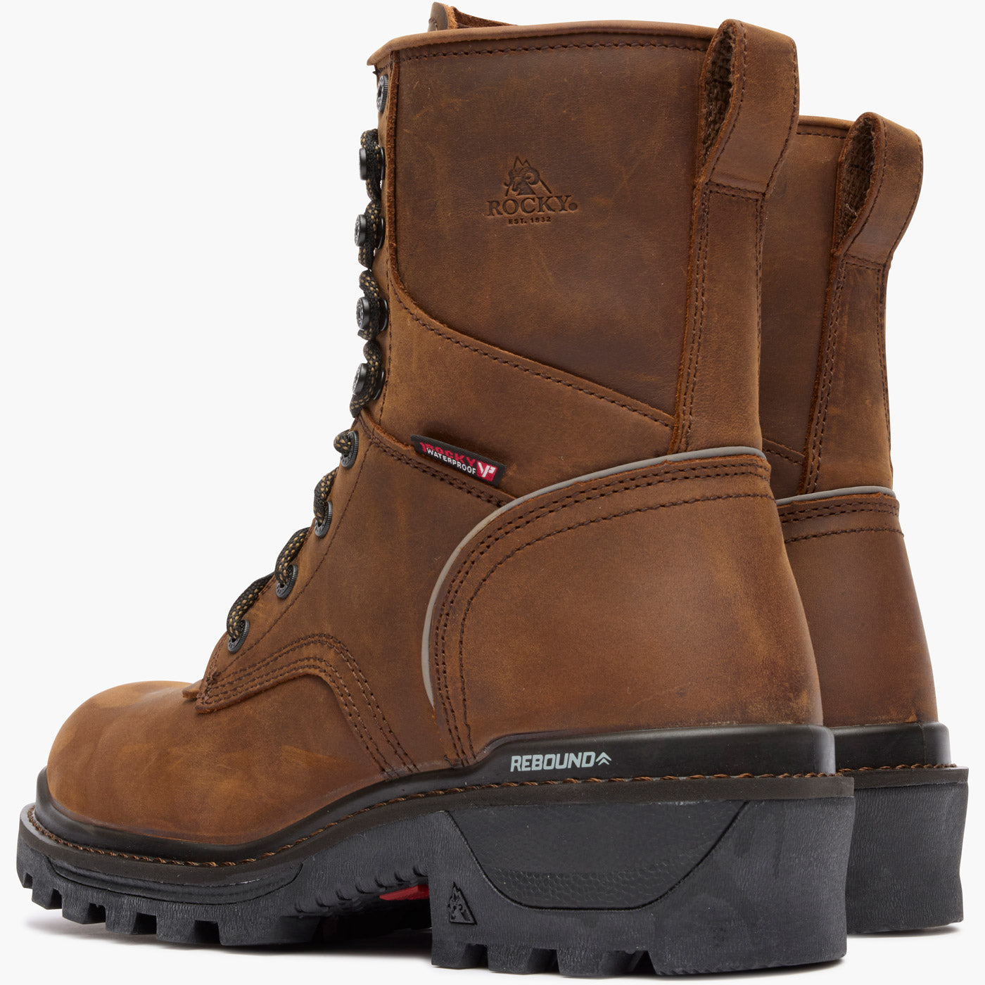Rocky Rams Horn Logger Composite Toe Work Boot - doubleheel
