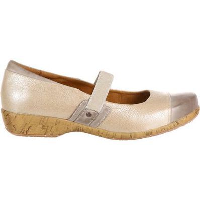 4Eursole Comfort 4Ever Women's Burgundy Patent Leather T-Strap Shoe