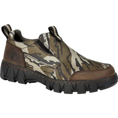 Rocky Outdoor: Men's 3" Oak Creek Mossy Oak Bottomlands Slip On Shoes,  RKS0485
