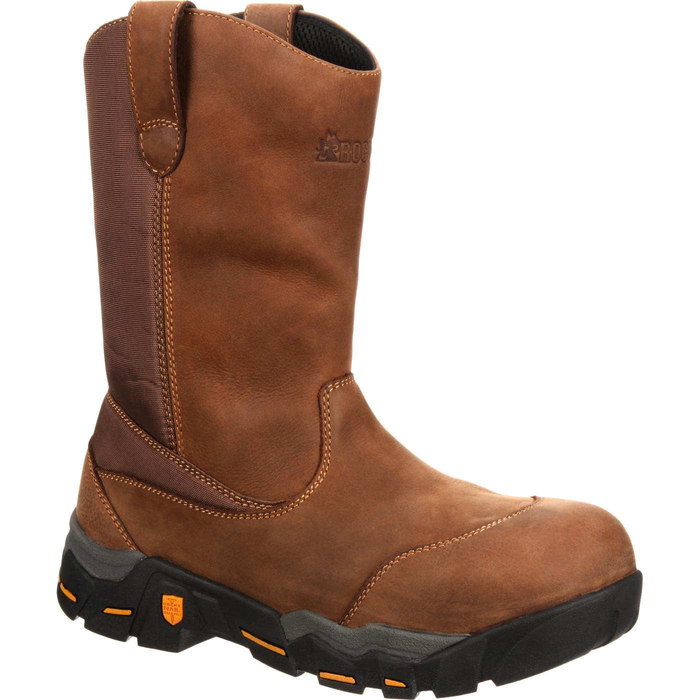 Rocky Steel Toe Puncture-Resistant Waterproof Pull-On Boot